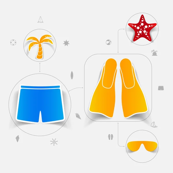 Summer tourism icons — Stock Vector