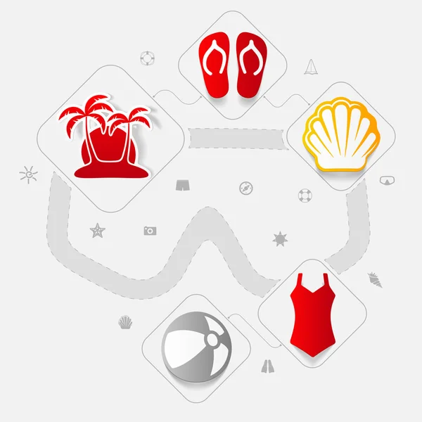 Summer tourism icons — Stock Vector