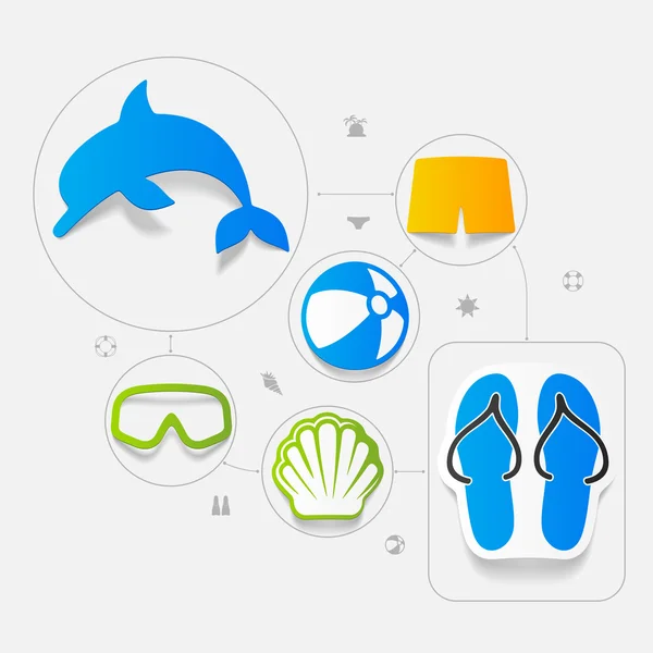 Iconos del turismo de verano — Vector de stock