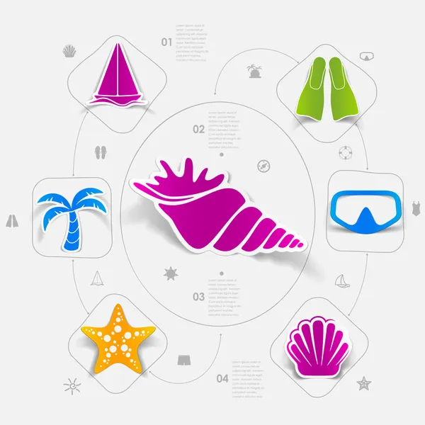 Iconos del turismo de verano — Vector de stock