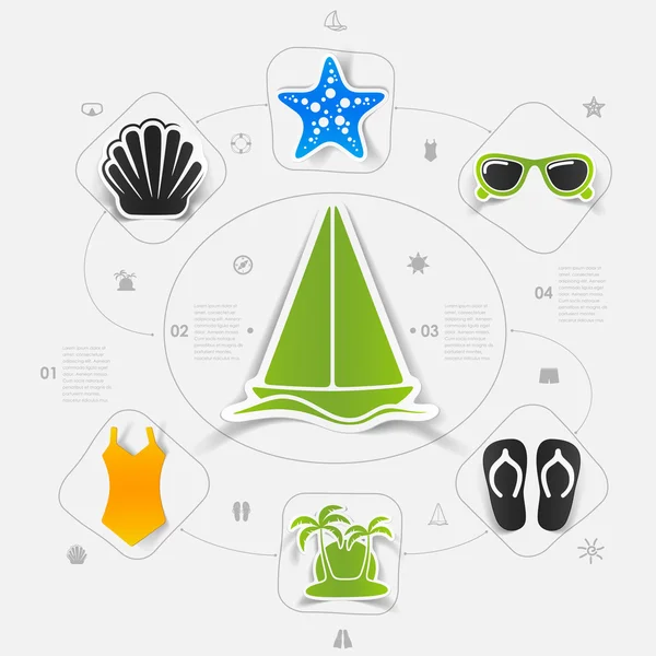 Summer tourism icons — Stock Vector