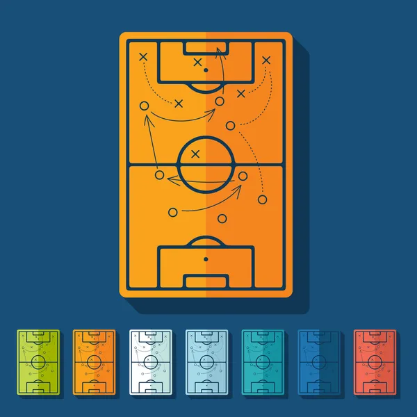 Fußballspielfeld-Aufkleber — Stockvektor