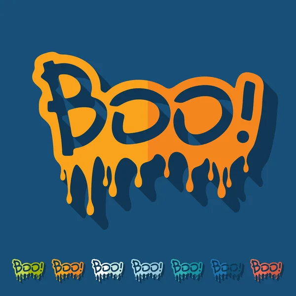 Boo szó matrica — Stock Vector