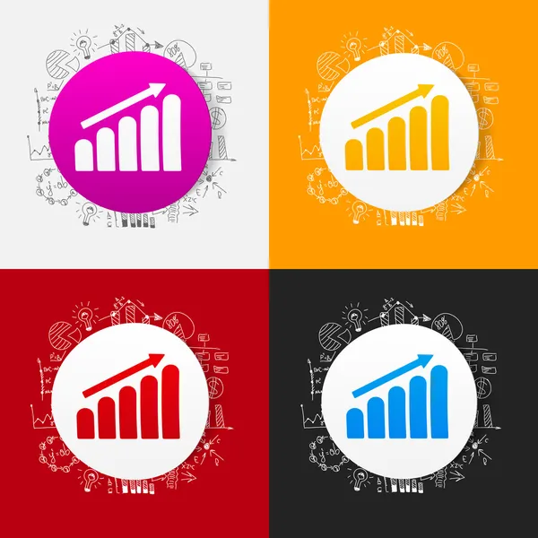 Business diagram klistermärken — Stock vektor