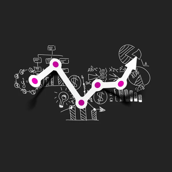 Business chart sticker — Stock Vector