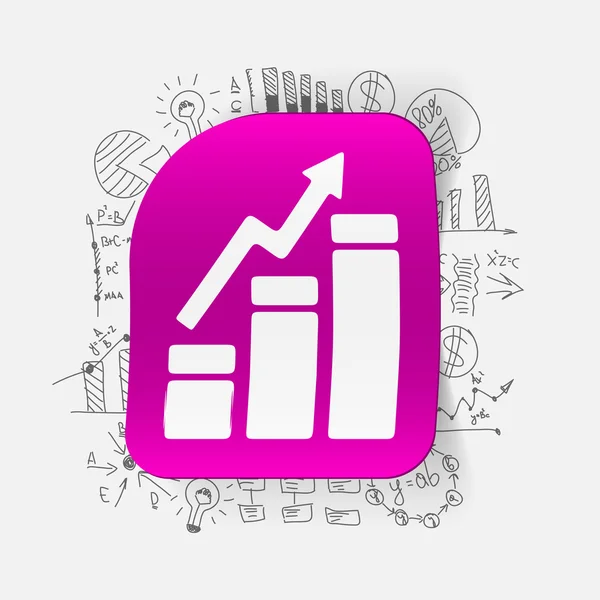 Business chart sticker — Stock Vector