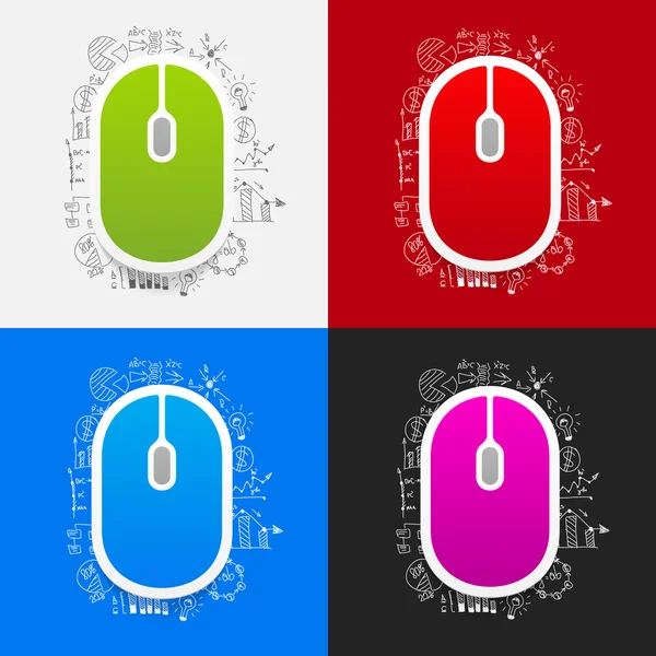 Computer mouse and formulas — Stock Vector