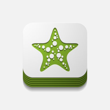 kare düğme: deniz yıldızı