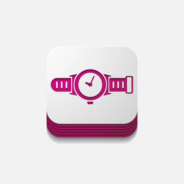 Horloge knop — Stockvector