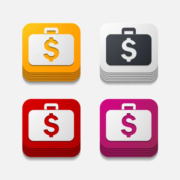 Set di pulsanti di portafoglio — Vettoriale Stock