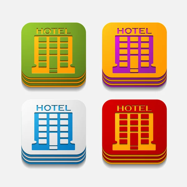 Botón cuadrado: hotel — Vector de stock