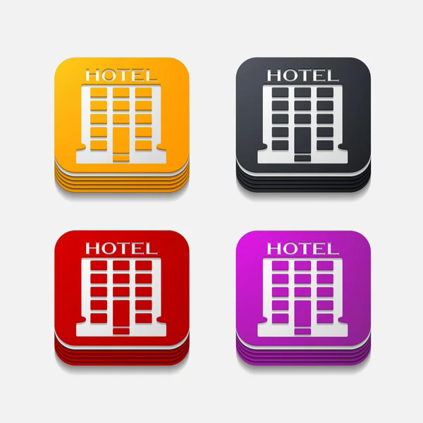 Botão quadrado: hotel — Vetor de Stock