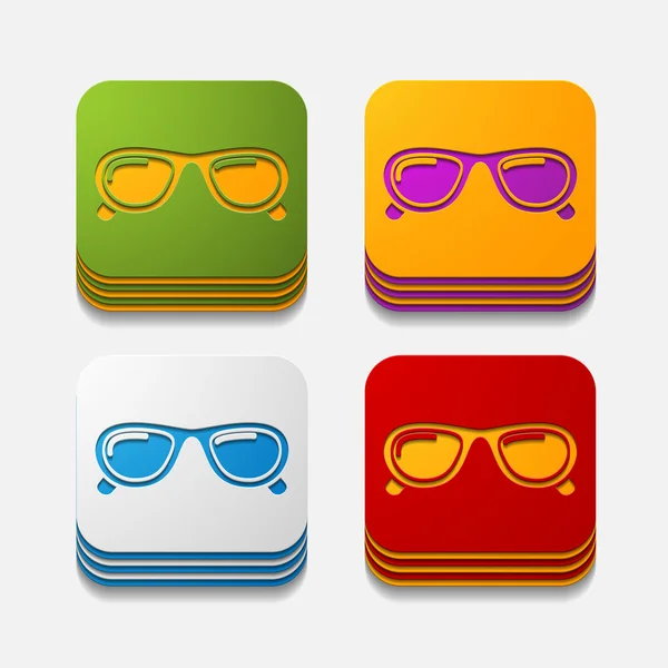 Conjunto de botões óculos de sol — Vetor de Stock