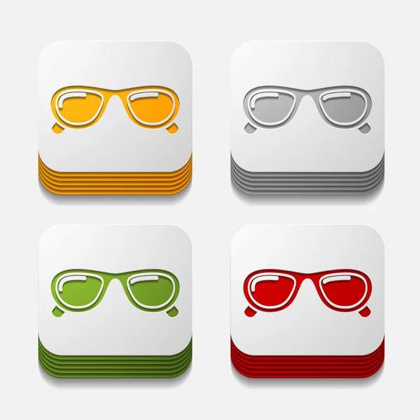 Sunglasses button set — Stock Vector