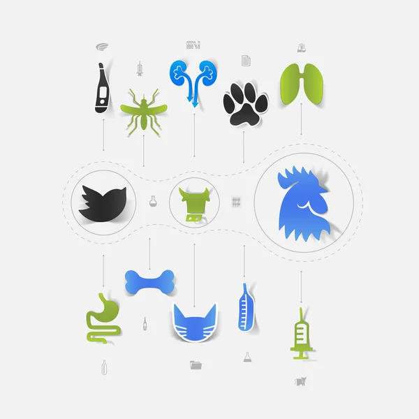 Veterinary icons — Stock Vector