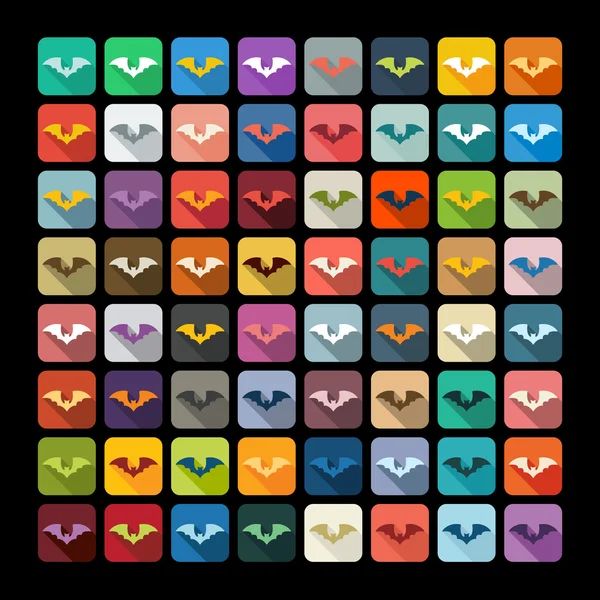 Conjunto de ícones de morcego — Vetor de Stock