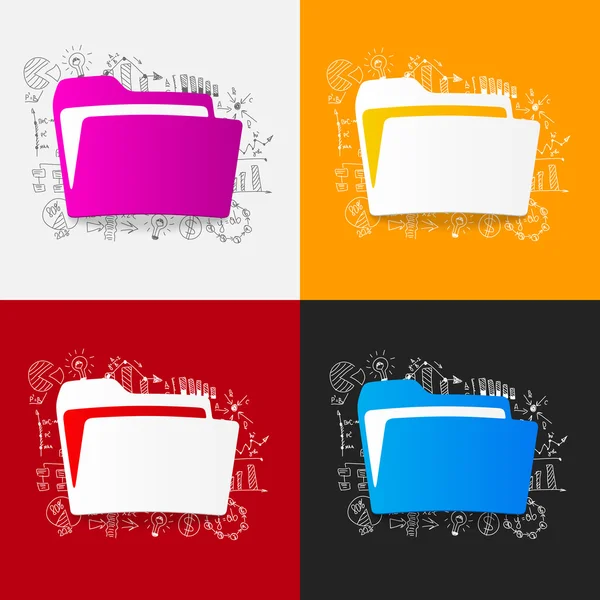 Pegatinas de carpeta conjunto — Vector de stock