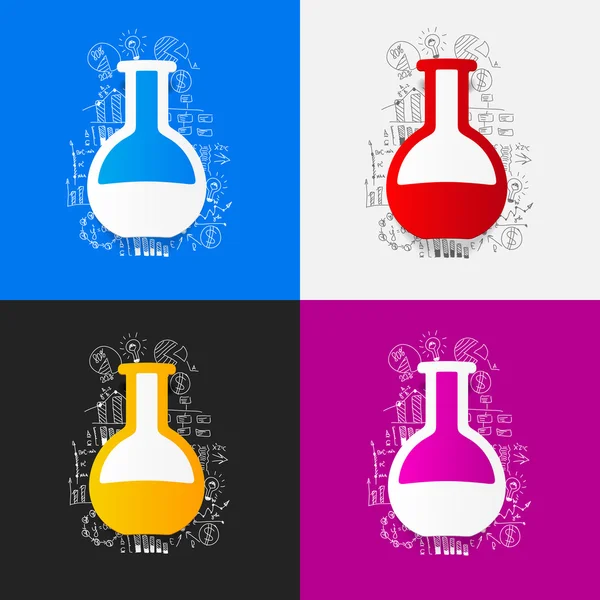 :pegatinas tubo de laboratorio — Vector de stock