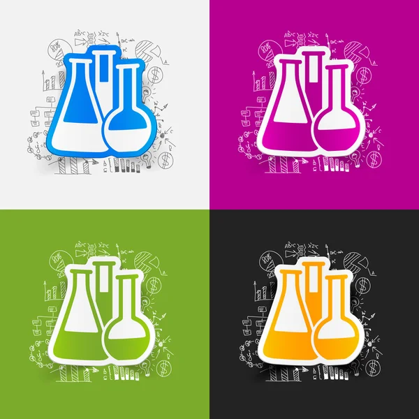 :laboratory  tube stickers — Stock Vector