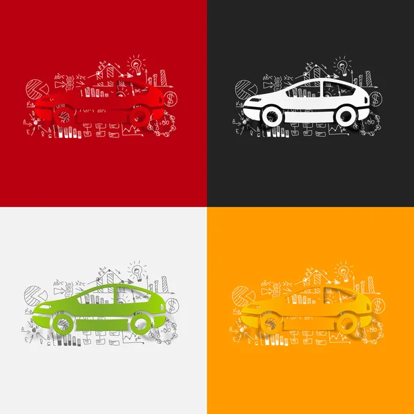 Autocollants de voiture ensemble — Image vectorielle