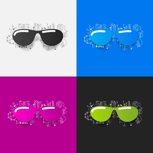 Sunglasses stickers set — Stock Vector