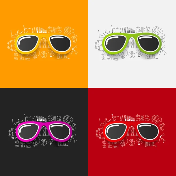 Stickers lunettes de soleil ensemble — Image vectorielle