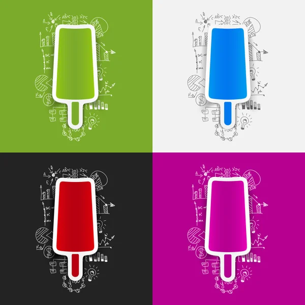 Ice cream stickers set — Stock Vector
