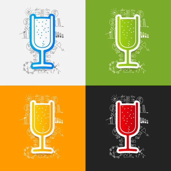 Cocktail stickers set — Stock Vector