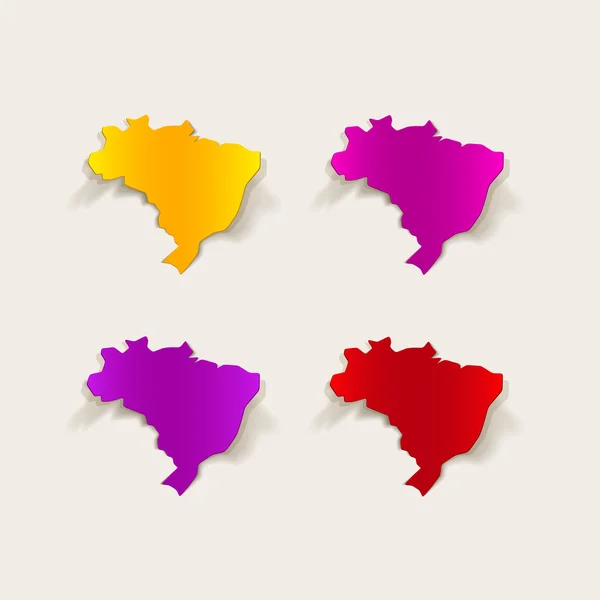 Brazil map sticker — Stock Vector