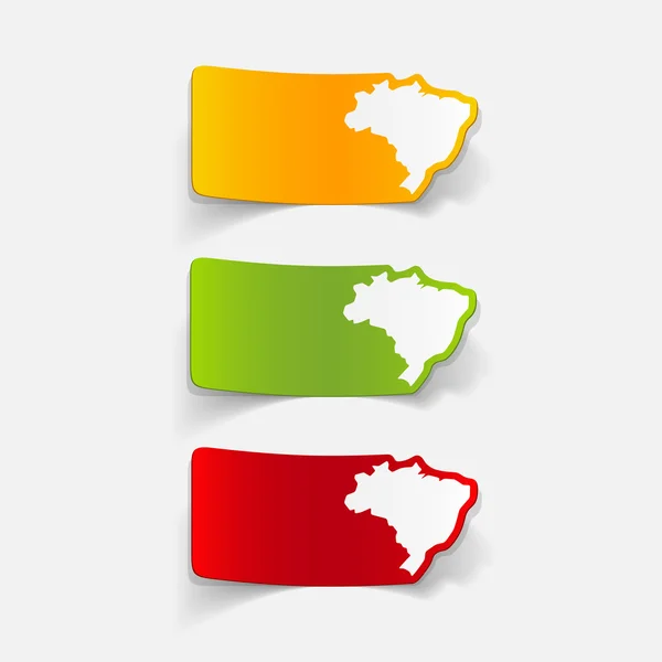 Brazil map sticker — Stock Vector