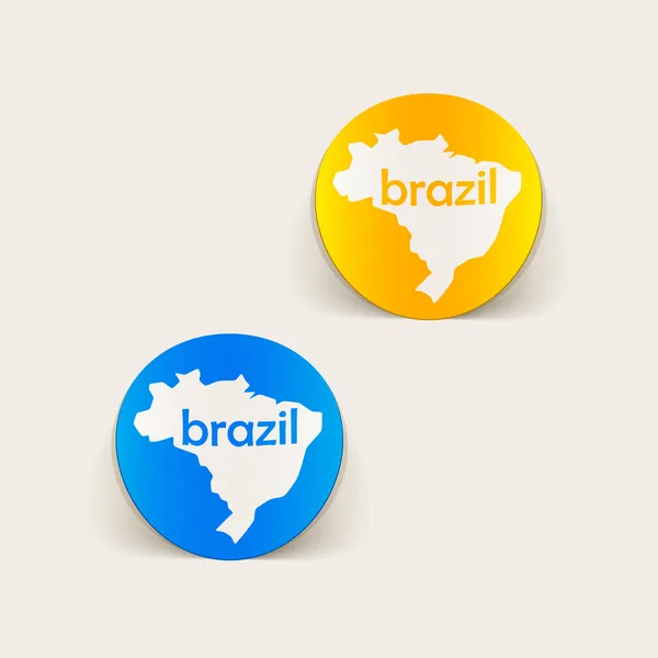 Brazil map sticker — Stock Vector