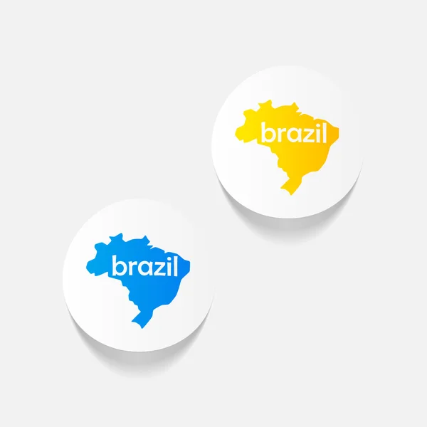 Brazilië kaart sticker — Stockvector