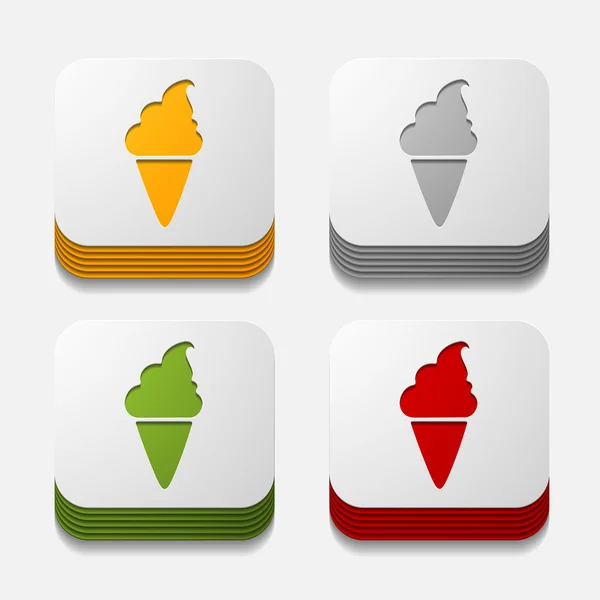 Ice cream button — Stock Vector