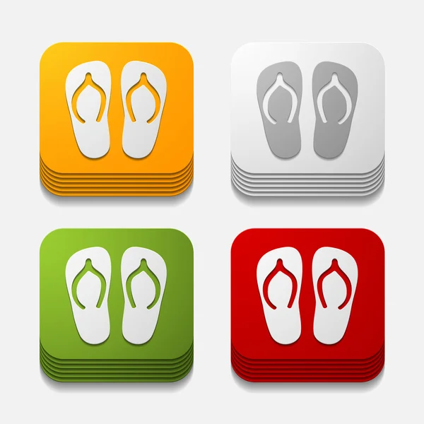Botón zapatillas — Vector de stock