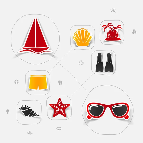 Iconos del turismo de verano — Vector de stock