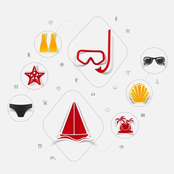 Summer tourism icons — Stock Vector