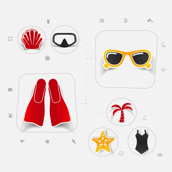 Summer tourism icons — Stock Vector