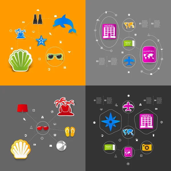 Summer tourism icons — Stock Vector