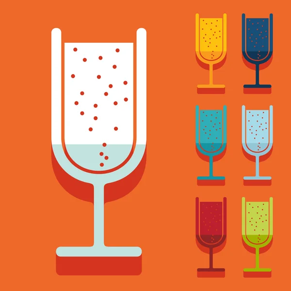 Cocktail icons — Stock Vector