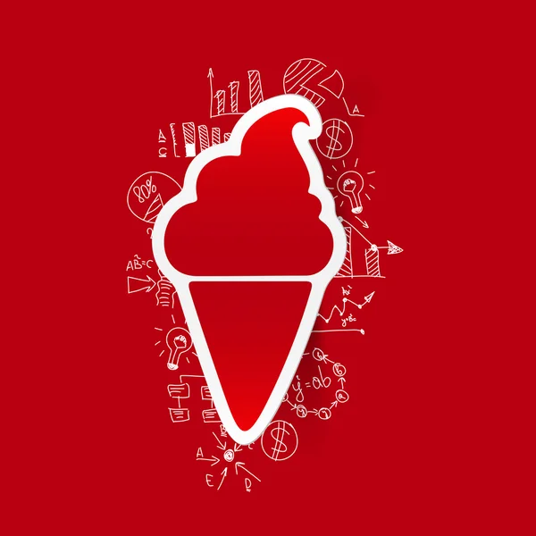 Autocollant crème glacée — Image vectorielle