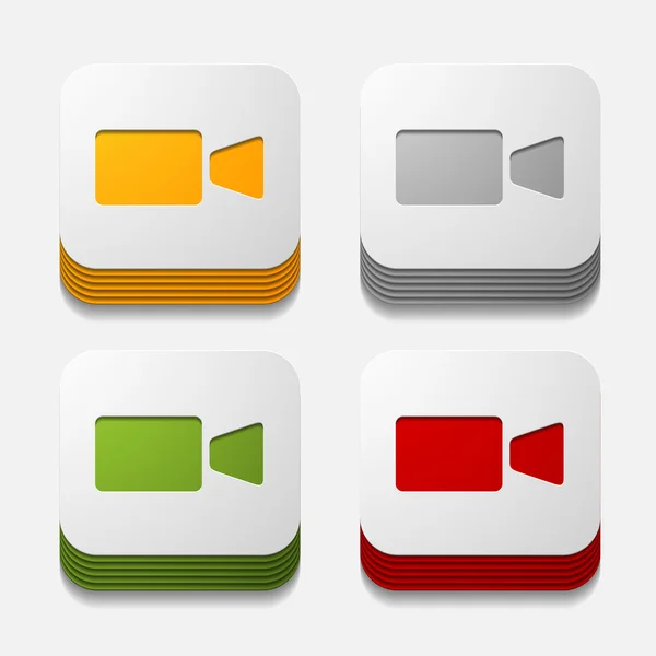 Botones de vídeo — Vector de stock