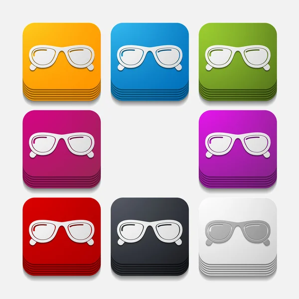 Bouton lunettes de soleil — Image vectorielle