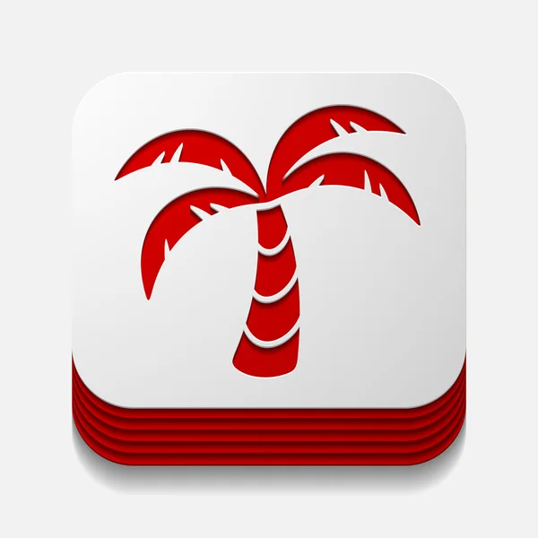 Square button: palm — Stock Vector