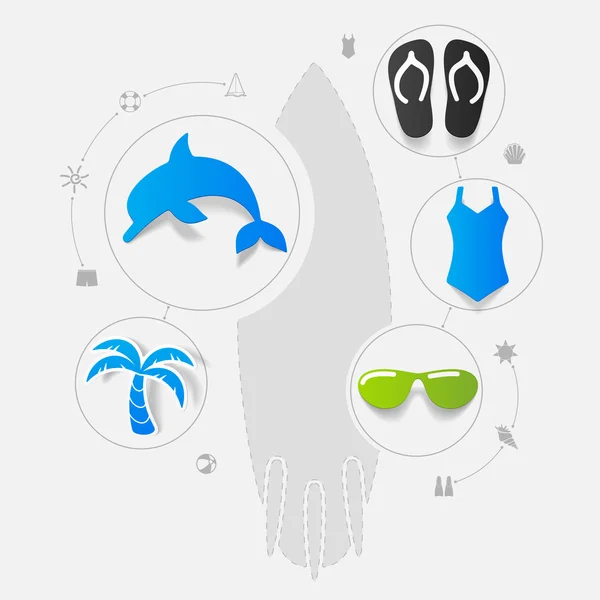 Sommar turism ikoner — Stock vektor