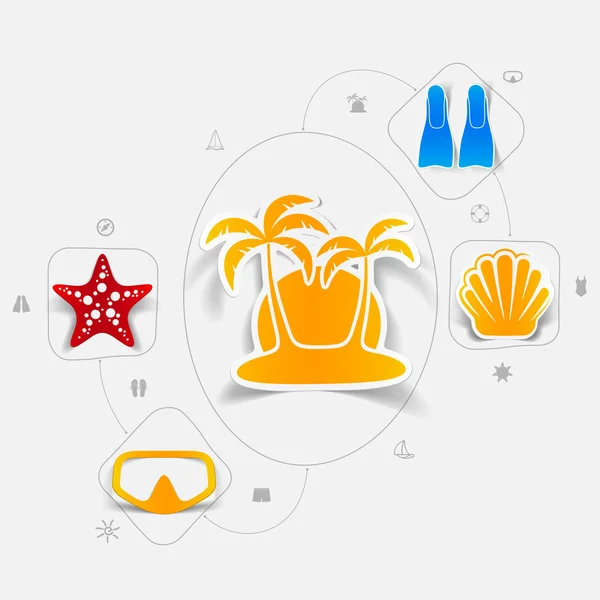 Summer tourism icons — Stock Vector