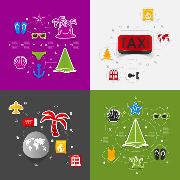 Summer tourism icons — Stock Vector