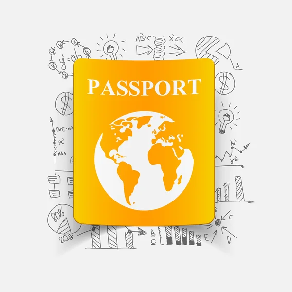 Passport with business formulas — Stock Vector