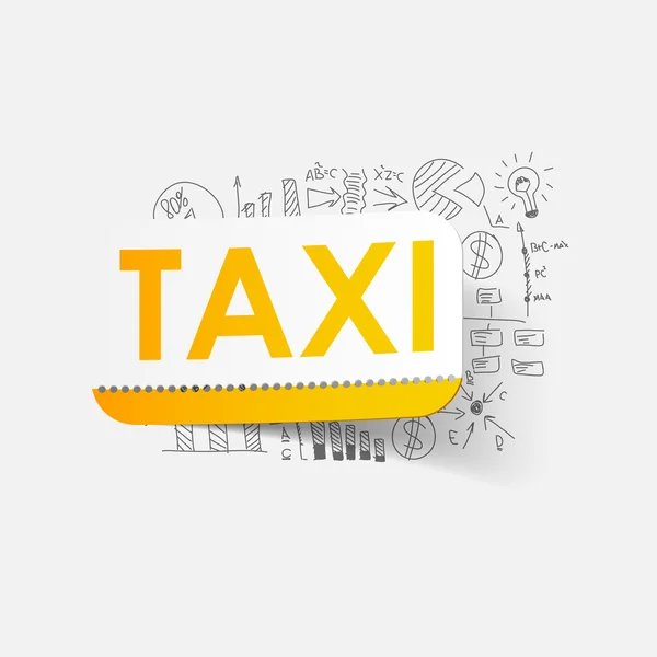 Taxi con fórmulas de negocio — Vector de stock