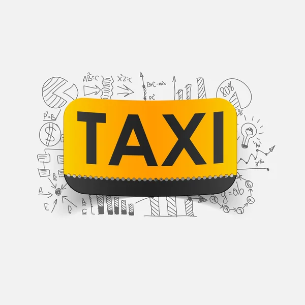 Taxi with business formulas — Stock Vector