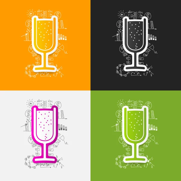 Cocktail with business formulas — Stock Vector